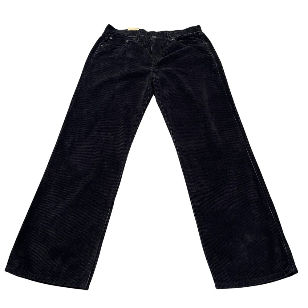 Levi’s Mens Womens 34/35x30 Low Pro Mid Rise Black Corduroy Pants NWT Office